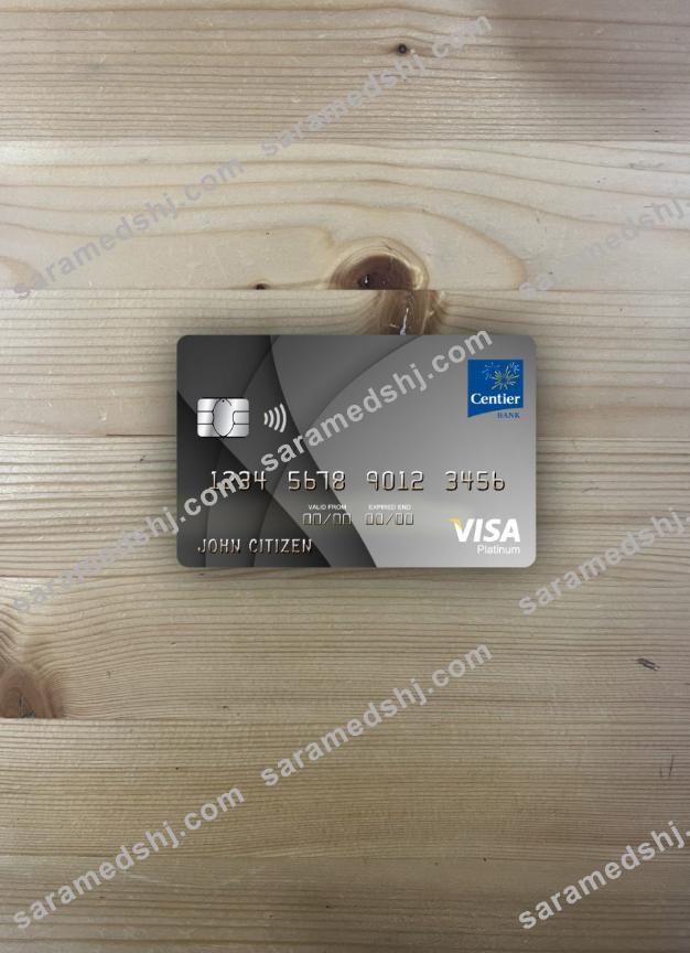 USA Indiana Centier bank visa platinum card photolook front